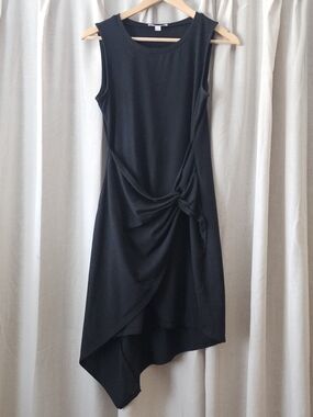 Chelsea 28 Black Asymmetrical Ruched Sleeveless Dress Size M